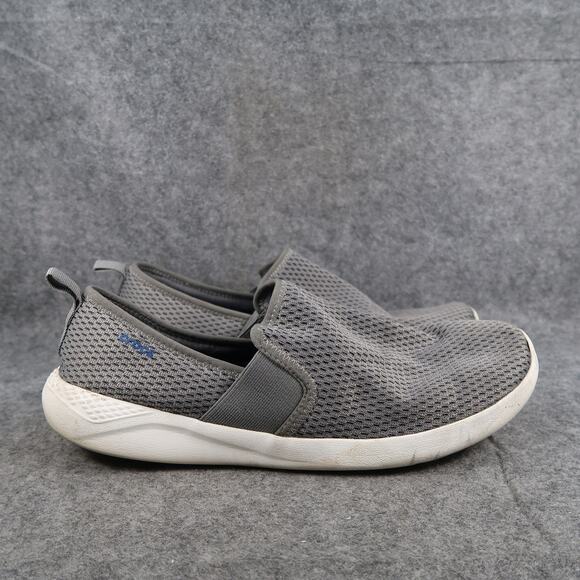 Crocs Shoes Mens 13 LiteRide Loafers Slip On Casual Trainer Mesh Grey Comfort - Picture 1 of 13